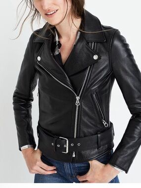 Madewell Ultimate Leather Motorcycle Jacket XS Black